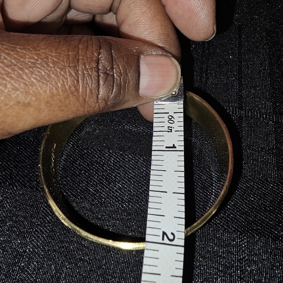 Rustic Cuff Faux Gold Peace Cut Out Metal Bracelet - Picture 4 of 4